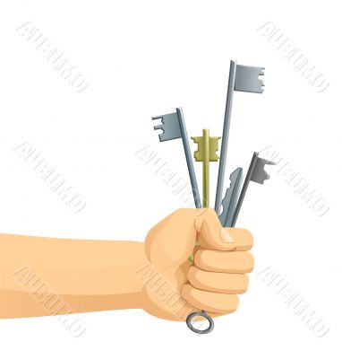 Hand with keys