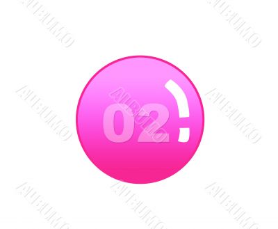 Red aqua button with number two