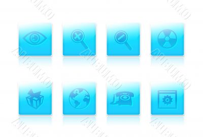  Blue business icons with shapes