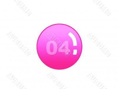 Red aqua button with number four