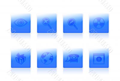 Dark blue business icons