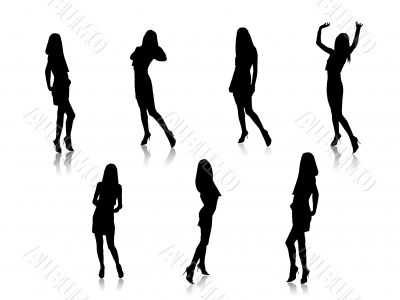 Sensual girls shapes, vector,images