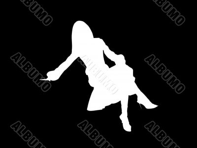 White woman silhouette and black background White woman silhouette and black background