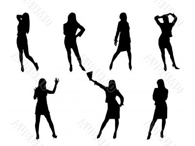 Black fashion sexy girls silhouettes,business