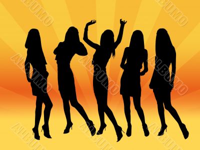 night club girls illustration