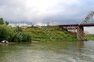 Railroad bridge through the Ob` 4