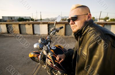 Motorcycle Punk with Leather Jacket