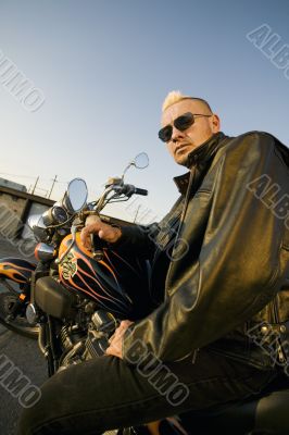 Motorcycle Punk with Leather Jacket
