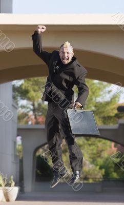 Punk Businessman in the Air