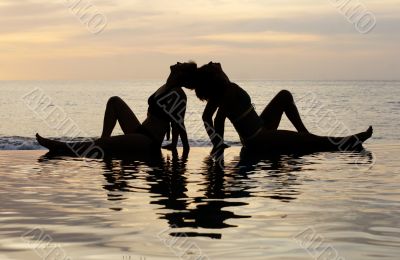 Two girls on the beach