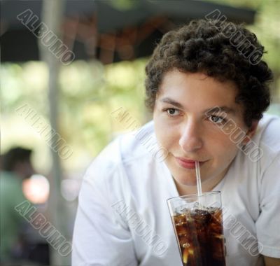 Boy drinking coke