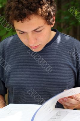Boy studying