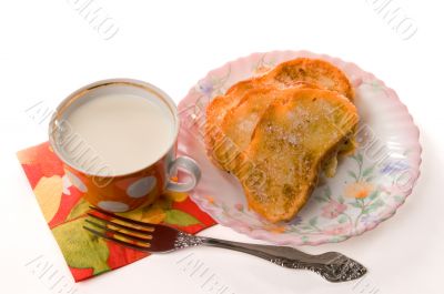 Toast and milk Toast and milk