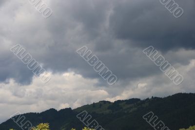 Rainy clouds in mountains Rainy clouds in mountains
