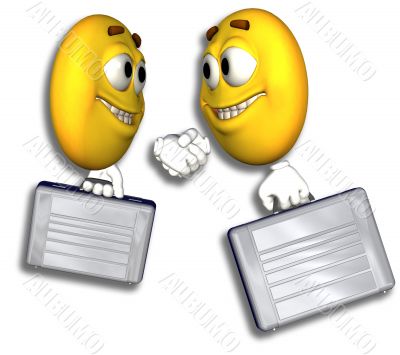 Smiley Business People Handshake & Path Smiley Business People Handshake & Path