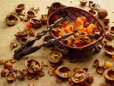 Dessert with dried fruits and nuts