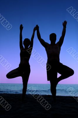 Beach yoga