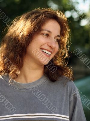 Happy young woman outdoors