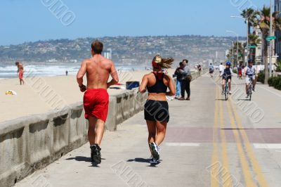 Couple running