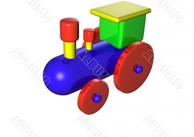 Steam locomotive train a toy 3D