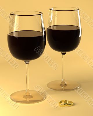 Wineglass of good French wine