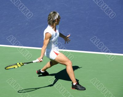 Woman playing tennis