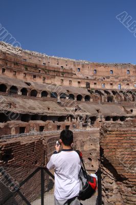 asian tourist at the colosseum