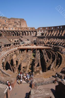 tourist group in the colosseum