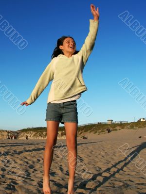 Happy girl on the beach