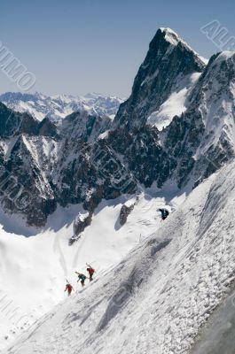 Skier on Mont Blanc Skier on Mont Blanc
