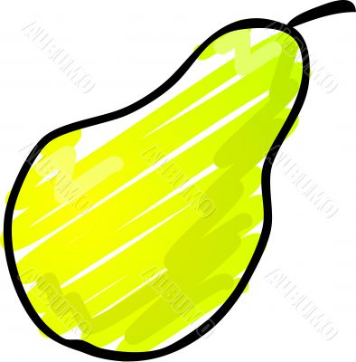 Sketch of a pear. Hand-drawn lineart look illustration