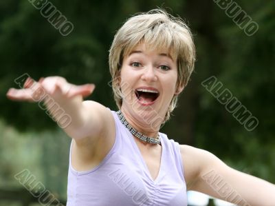Young woman screaming