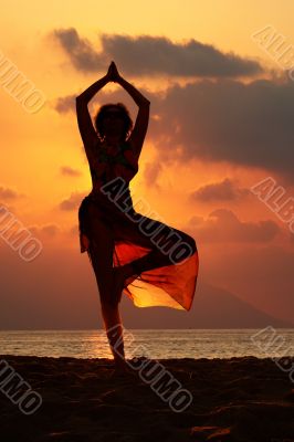 Beach yoga