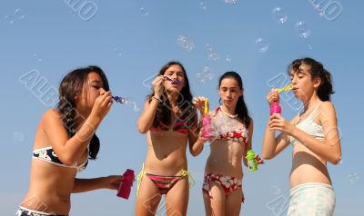 Girls with bubbles