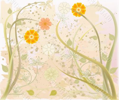 Abstract  floral background  vector illustration