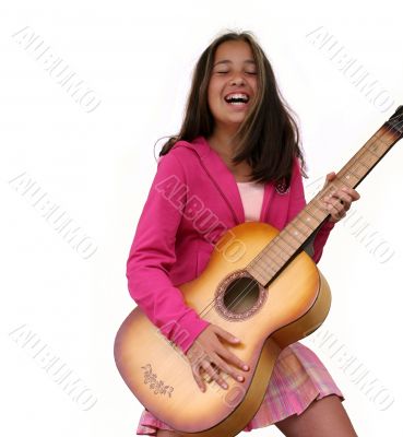 Teen girl with guitar