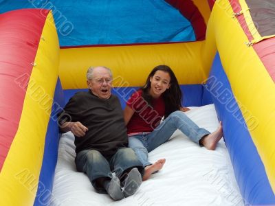 Girl with her grandfather