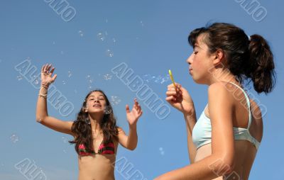 Girls with bubbles