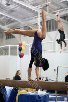 Gymnast on beam