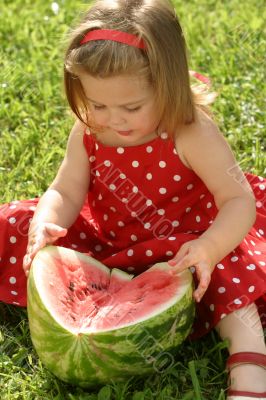 Girl eating watermelon