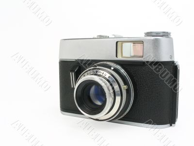 Old classic film camera with clipping path