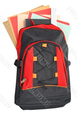 Backpack with school material