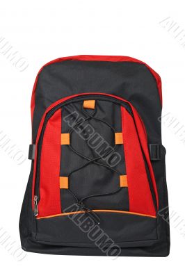 Black and red backpack