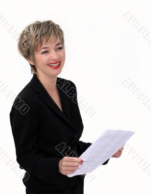 Businesswoman with a paper