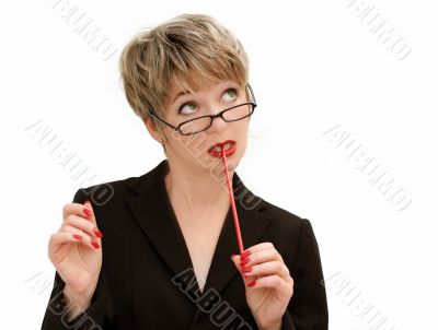 Businesswoman thinking