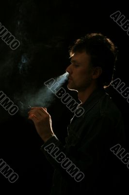 man with cigarette