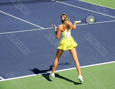 Woman playing tennis