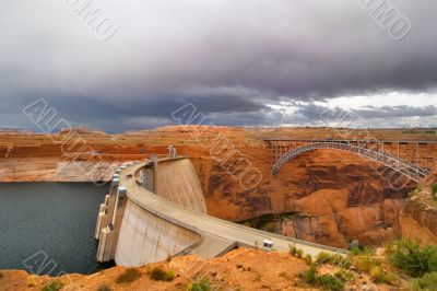 The bridge and dam.