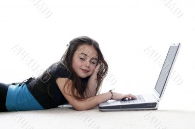 Young girl in front of a laptop Young girl in front of a laptop