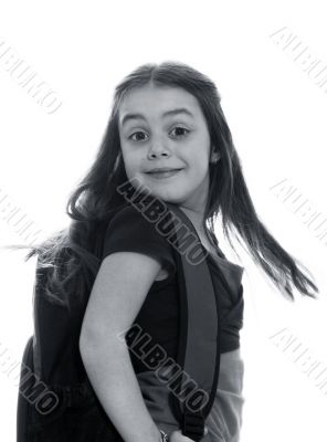 Happy young girl ready for school Happy young girl ready for school